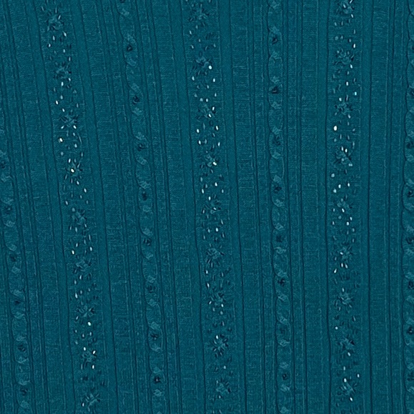 Requirements Emerald Green Sequin/Beaded Sleeveless Sweater Vest in Size 1X - Picture 9 of 10